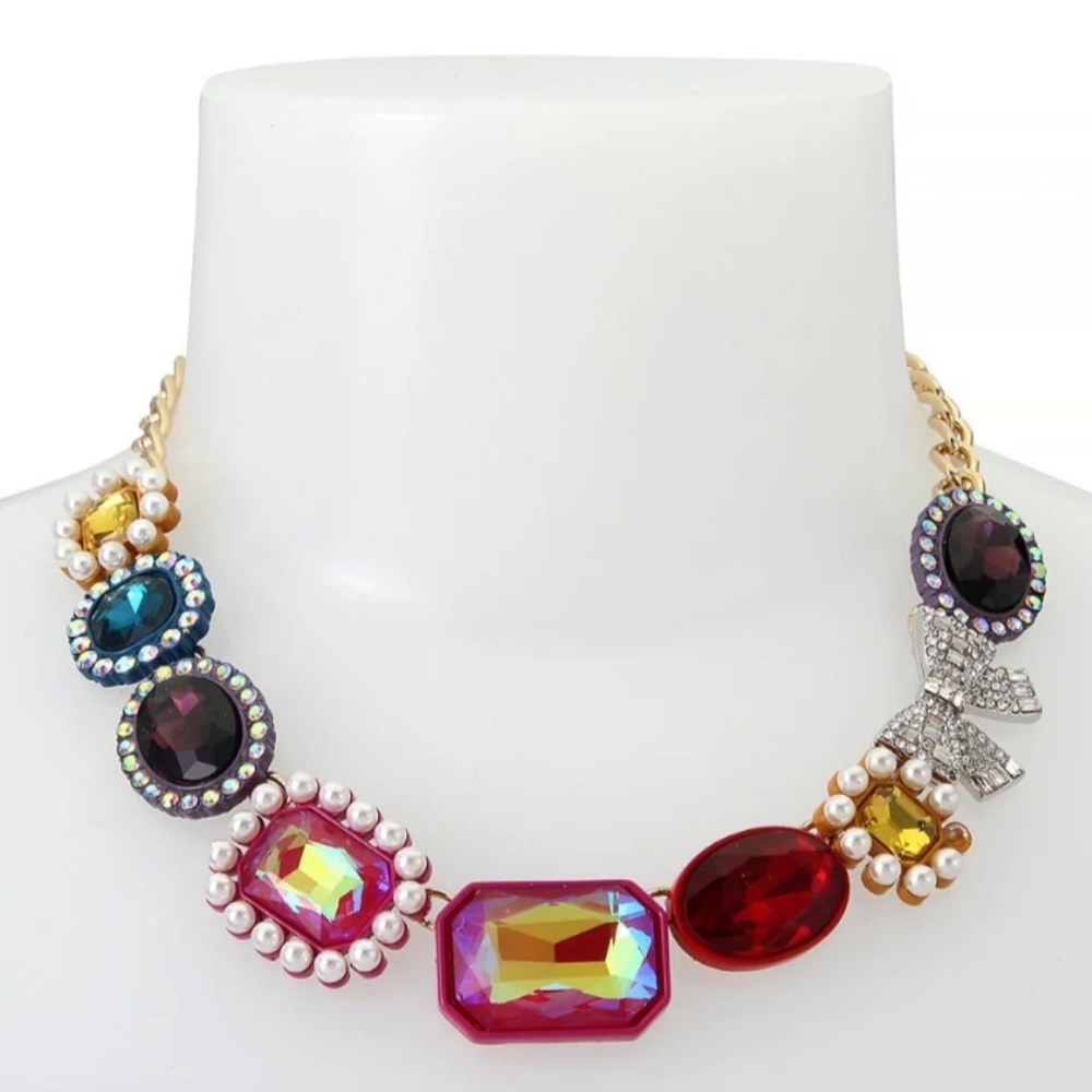 Betsey Johnson Gemstone Collar Necklace Betsey Johnson gem bow necklace